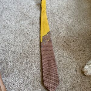 Versace Purple and Yellow Woven Pattern Tie